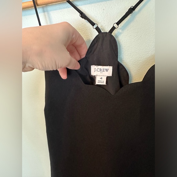 J Crew Black Scallop Neckline Cami Top - Picture 2 of 3